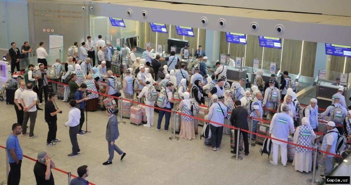 🕋✈️ Toshkentda 2026-yilgi Haj mavsumida birinchi guruh ziyoratchilar kuzatildi