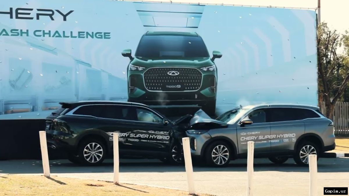 🚗💥 CHERY TIGGO 9: Ommaviy sinovda xavfsizlikning yangi standarti