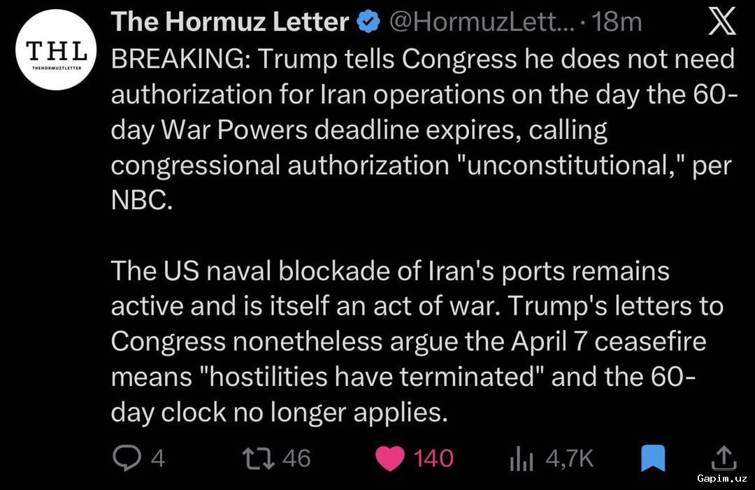 ⚔️📜 Трамп объявил о 'прекращении' войны с Ираном, пытаясь обойти Конгресс