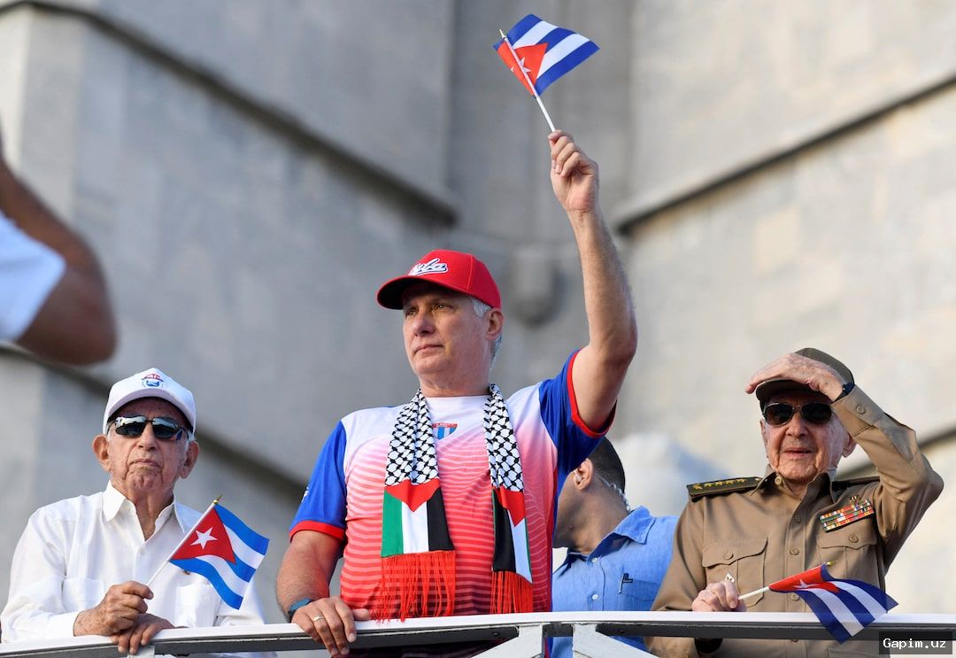 🇨🇺✊ Kuba mehnatkashlari 1-may namoyishida AQSh bosimiga qarshi chiqdi